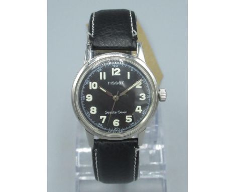 Tissot Seastar Seven hand wound military style wristwatch, with signed dial, centre seconds, screw off case back numbered 41/