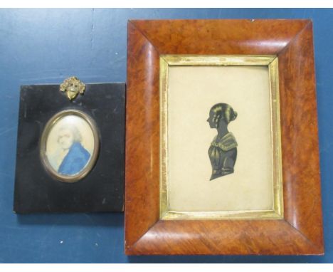 Early C19th oval portrait miniature of a Gentleman, head and shoulder, watercolour, inscribed verso 'Drawn by Eliz. Grant No.