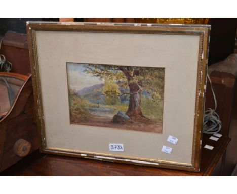 S Maurice-Jones, ARCA
Figure on a Woodland Path
signed, watercolour 