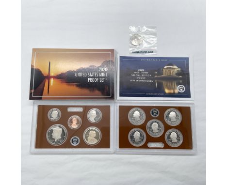 San Francisco Mint collection. Includes a cent, a nickel, a dime, a Kennedy half-dollar, a Sacagawea dollar, and five America