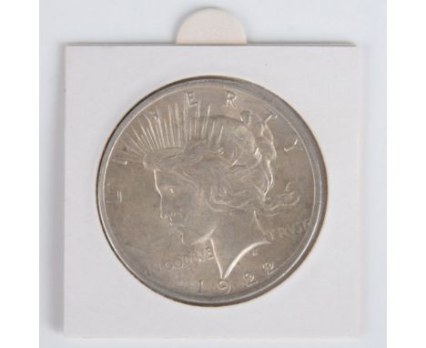 A United States silver coin minted for circulation from 1921 through 1935 featuring the Goddess of Liberty in profile on the 