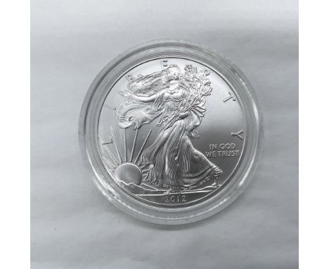 West Point Mint. The obverse side features full length of Liberty in stride. She is shown wrapped in the folds of the flag of