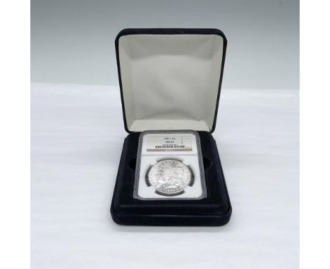 Slabbed and Graded MS64. The obverse design depicts the profile of Liberty in a cap with a small floral crown. The reverse de