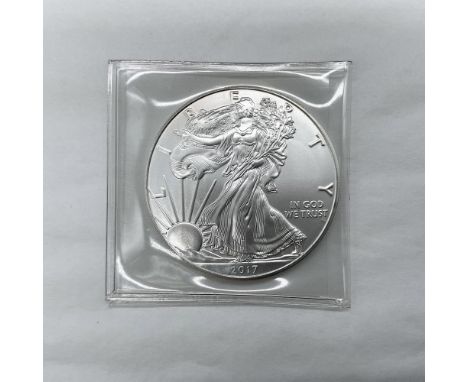 The obverse side features full length of Liberty in stride. She is shown wrapped in the folds of the flag of the United State