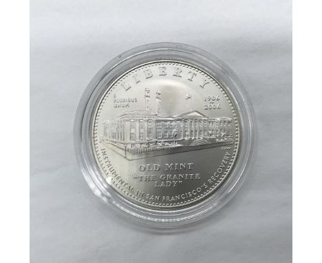 San Francisco Mint. The obverse side depicts the San Francisco Old Mint building. An image originally shown on a medal. The r