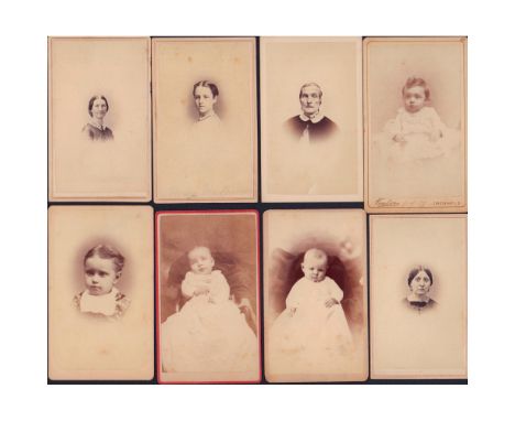 Step back in time with this captivating collection of 19 antique American cabinet card portraits. Each card offers a unique g