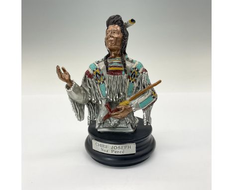 This fine limited-edition pewter sculpture depicts the legendary Native American Â&nbsp;Chief Joseph holding a pipe. Meticulo