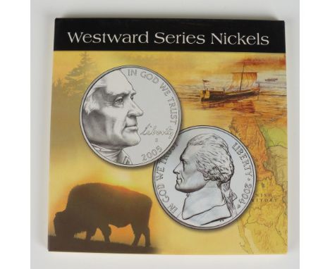 This set of silver-colored nickels from 2004-2005 was made to commemorate the bicentennials of the Louisiana Purchase and the