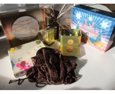 Three Jean Paul Gaultier gift box sets, a YSL Yvresse Eau de Toilette, a tin of six Versace Jeans miniature Eau de Toilette, 