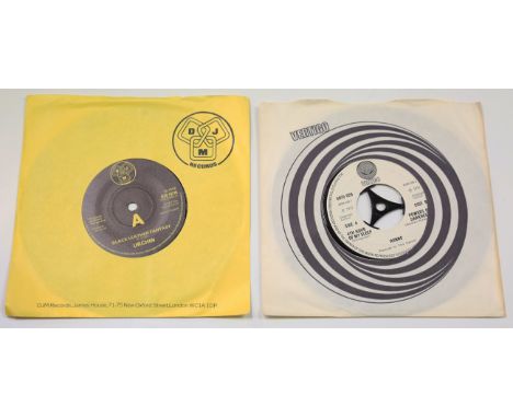 A collection of approximately two hundred and eighty-six 7-inch records, including 'Black Leather Fantasy' by Urchin and '4th