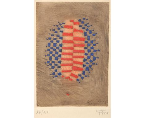 Arthur Luiz Piza (Brazilian 1928-2017), Untitled, colour etching and aquatint with relief, signed lower right, numbered 26/25