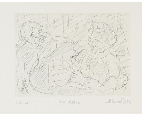 † § † § Leon Kossoff (British, 1926-2014). The Letter, etching, signed and dated '82 lower right, numbered 63/100 lower left,