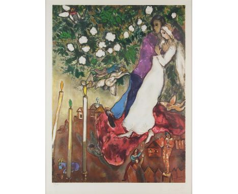 § Marc Chagall (Russian-French, 1887-1985), 'La mariage', lithograph in colours, ed. 349/750, unsigned, bearing blindstamp, 5