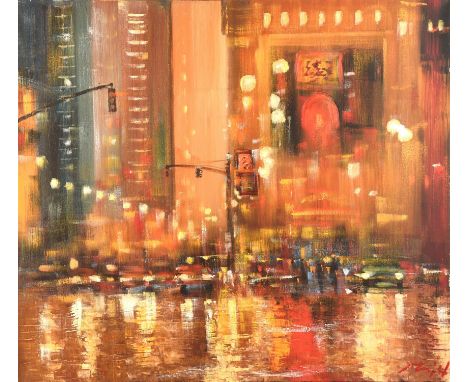 Madjid Rahnavadkar (Iranian b.1943), The City of London; Cityscapes, a group of three giclee prints on canvas, numbered 63/95