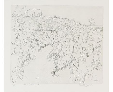 † Anthony Gross (British, 1905-1984). Leo's Vineyard 1975, etching, signed lower right, numbered 31/50 and titled lower left,