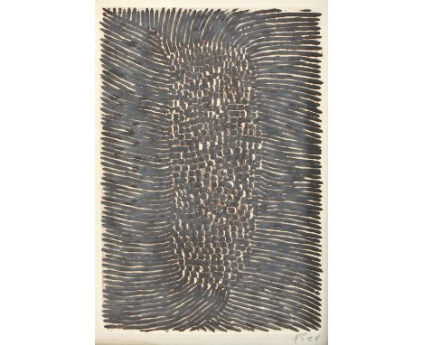 Arthur Luiz Piza (Brazilian 1928-2017), Untitled, etching and aquatint with relief, signed lower right, 20 x 13.5cm. Framed a
