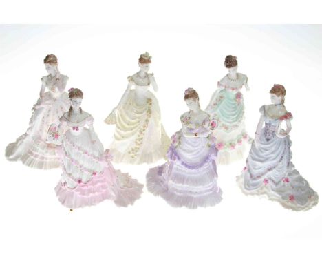 Collection of six Royal Worcester Splendour at Court figures