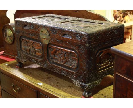 Small carved camphorwood trunk