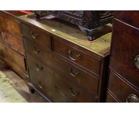Georgian oak chest of two short above three long drawers on bracket feet
