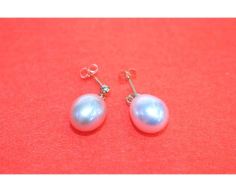 Pair of 9 carat gold and cultured pearl earrings