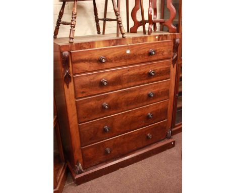 Victorian mahogany five drawer scotch chest