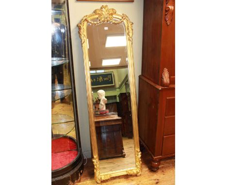 Period style gilt-framed cheval mirror with easel back