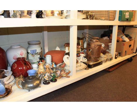 Large collection of china including vases, lamp, ornaments, pictures, etc