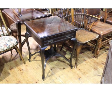 Edwardian mahogany envelope card table on cabriole legs