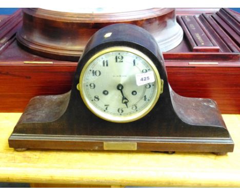 2 HOLE DYSON AND SONS MANTLE CLOCK 25CM X 47.5CM X 14CM