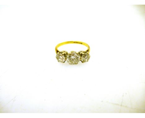 18K GOLD 3 DIAMOND RING SIZE: L WEIGHT: 3G