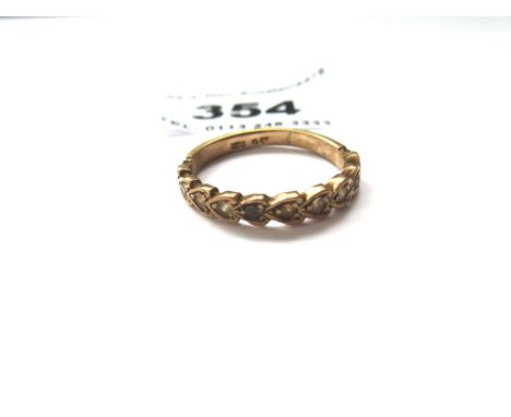 9K GOLD RING SIZE L TOTAL WEIGHT 1.8G