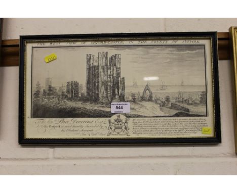 A black and white print entitled 'The West View Of Orford Castle In The County Of Suffolk'