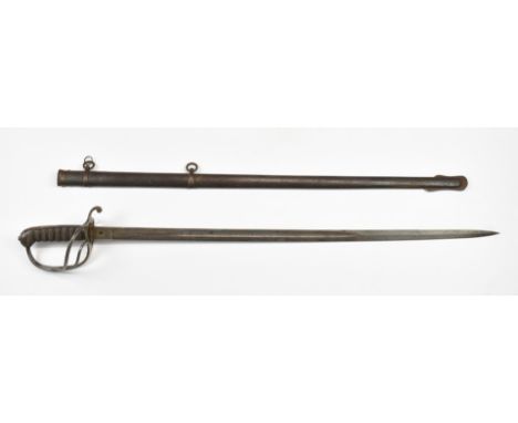 British 1921 pattern Artillery sword with shagreen grip, three bar hilt and 82cm decorated blade with W Moss, Market Place, H