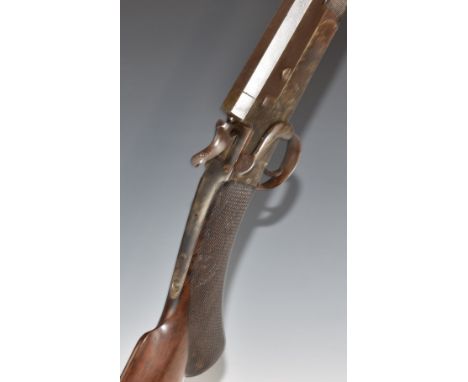 W R Leeson of Ashford Kent .300 hammer action rook rifle with chequered semi-pistol grip and forend, pop-up sights and named 