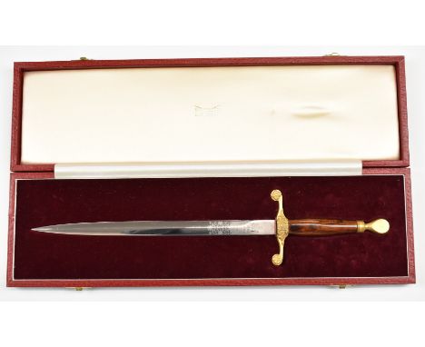 Wilkinson Sword presentation dagger with 27cm double edged blade and case.&nbsp;PLEASE NOTE ALL BLADED ITEMS ARE SUBJECT TO O