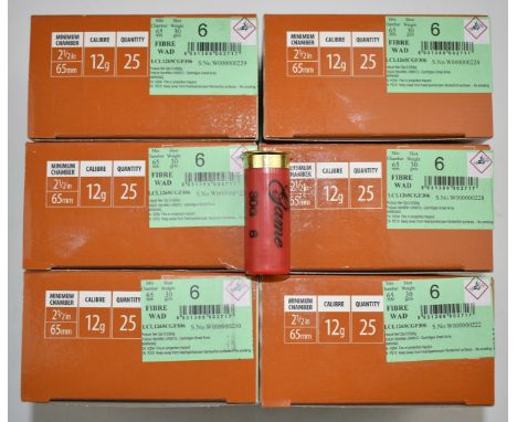One-hundred-and-fifty 12 bore Coley Game No6 30g Fibre wad cartridges. PLEASE NOTE THAT A VALID RELEVANT FIREARMS/SHOTGUN CER