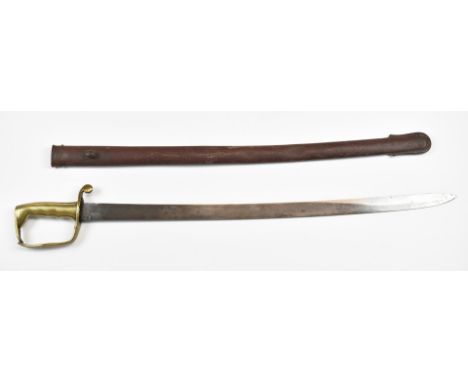 British 'Dundas' Royal Artillery sword with brass grip and guard stamped H5 over 1848 and B13 under a crown on ricasso, with 