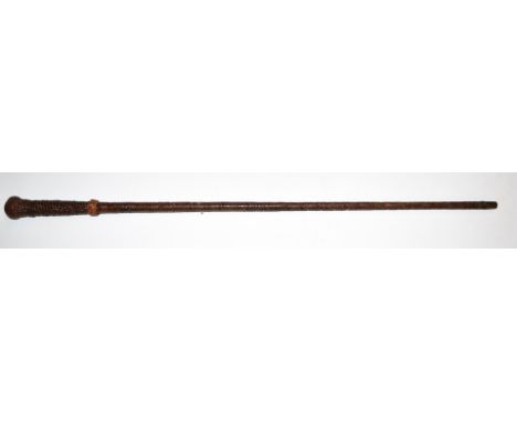 British Army leather covered stick/cane, L87cm