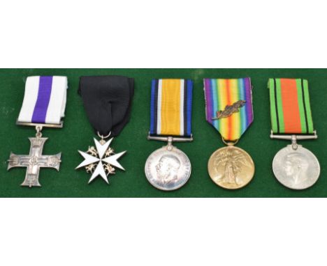 Seaforth Highlanders WW1 Military Cross medal group of five comprising Military Cross, Order of St John, War Medal and Victor