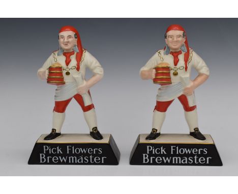 Pair of Carltonware 'Pick Flowers Brewmaster' advertising figures, H25cm&nbsp;