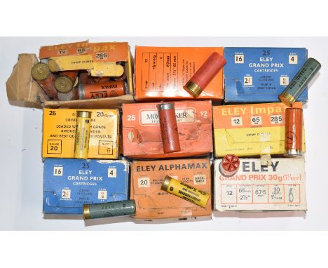 Approximately 200 12 and 16 bore shotgun cartridges including Eley Impax, Grand-Prix and Alphamax, Carey Gunmakers The Ledbur