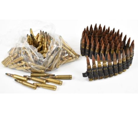 One-hundred 7.62 rifle cartridge blanks and sixty-four deactivated 7.62 rifle cartridges in cartridge belt.&nbsp;