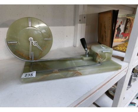 An Art Deco marble clock / desk stand, a/f