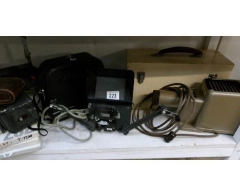 A quantity of vintage photographic equipment including projector