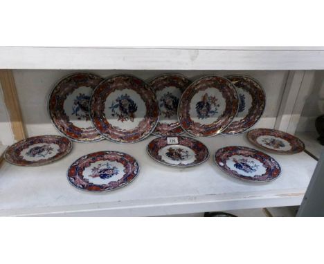 10 19th century Spode plates, some a/f