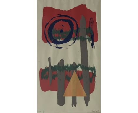  Barry Herbert 1967 artist signed proof screen print in abstract subject 63cm x 36cm.  Artist Resale Rights may apply to this