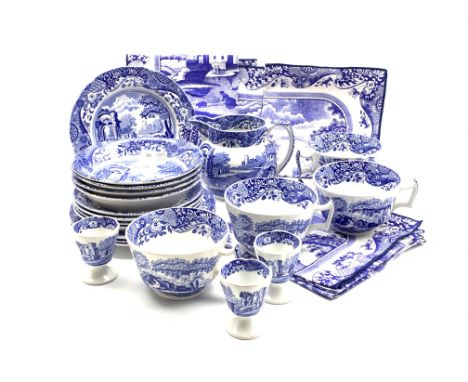 Spode Italian pattern breakfast set comprising four bowls, four cups and saucers, four small breakfast plates, three egg cups