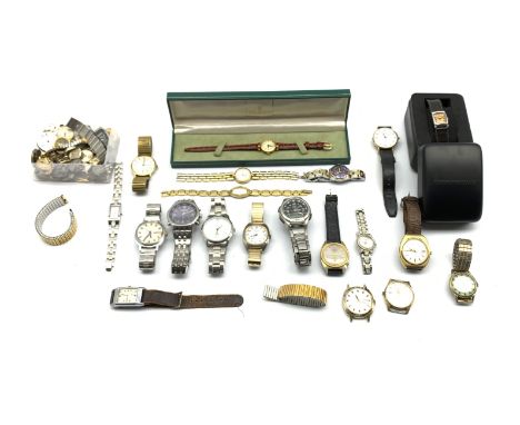 Collection of ladies and gents wristwatches and movements including mechanical Fero 15 jewels, mechanical Sekonda 21 jewels, 