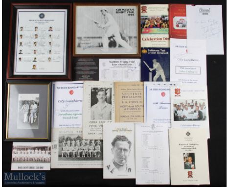 Assorted Cricket Memorabilia features - 1947 Gidea Park CC v Peter Smiths XI signed to the front by Smith, Trevor Bailey Serv