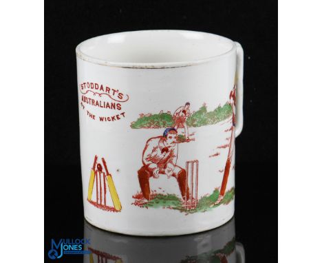 Cricket: 1894-95 Ashes Test Match Commemorative Australia V England "Stoddart's Australians at the Wicket" Tankard Mug, a sca